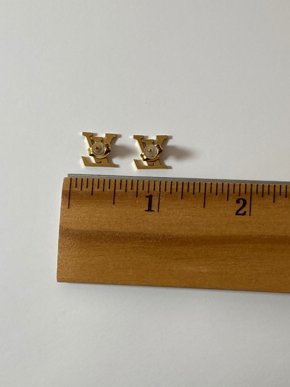 Gold "Matte Sparkle" LV Earrings - Picture 5 of 6